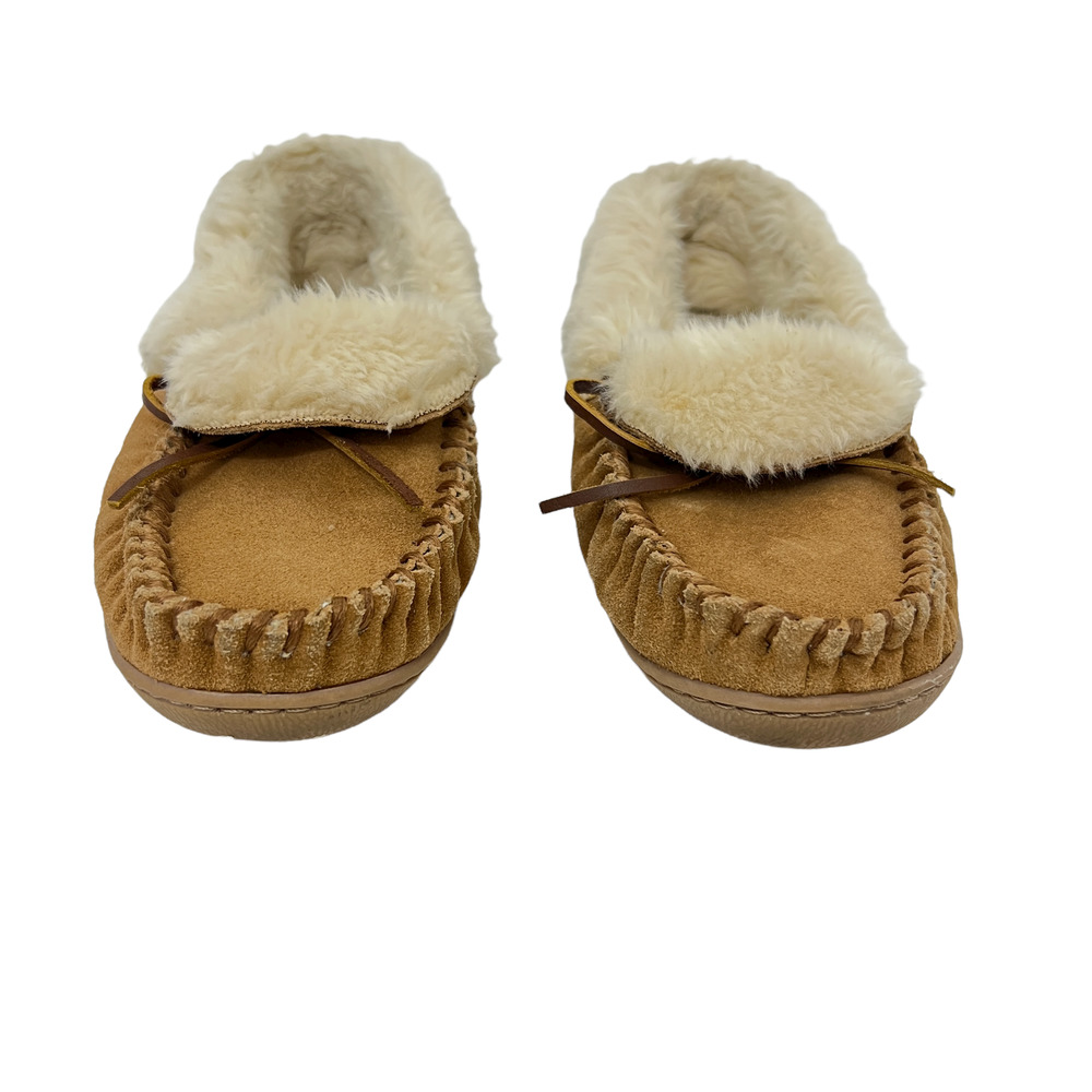 Minnetonka women's shearling suede moccasin loafer size 6 - Picture 3 of 7